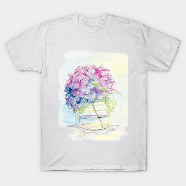 Hydrangea Flowers, Still Life T-Shirt by JessicaRose